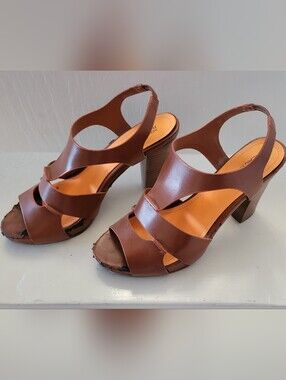 Women’s Brown Kenneth Cole Slingback Block Heel Sandals